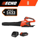 Echo DPB-2500C1 56V 151 MPH 526 CFM Cordless Battery Powered Handheld Leaf Blower with 2.5Ah Battery and Charger