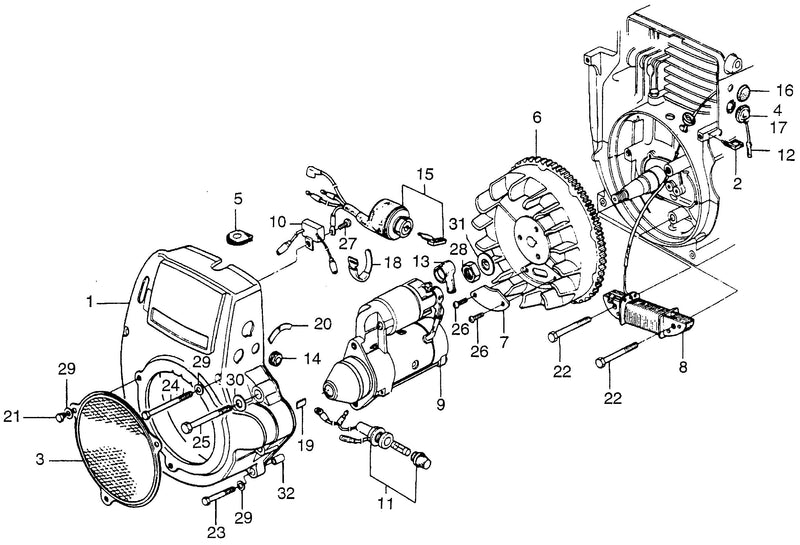 S65/K2  FAN COVER@FLYWHEEL       @STARTER MOTOR
