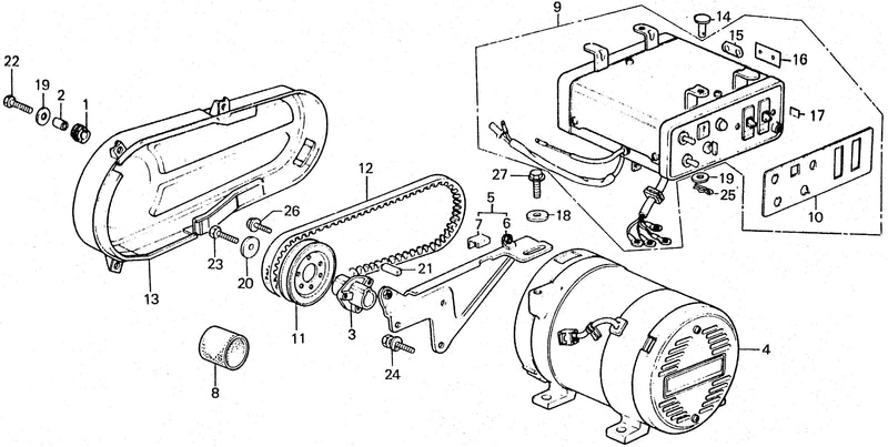 CONTROL BOX@GENERATOR    @BELT COVER