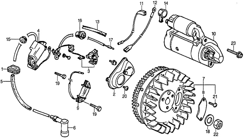 POINTS@IGNITION COIL     @FLYWHEEL