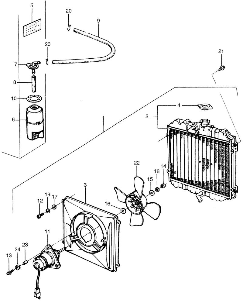 RADIATOR@RESERVE TANK@FAN MOTOR