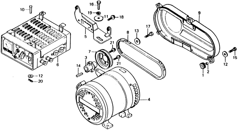 CONTROL BOX ASSY.        @ALTERNATOR ASSY.@BELT   COVER