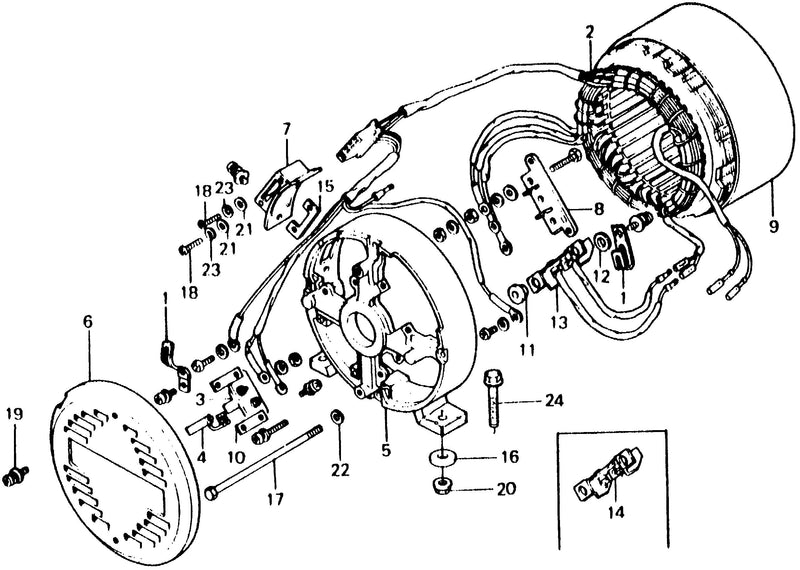 STATOR@BRUSH HOLDER@D.C. DIODE