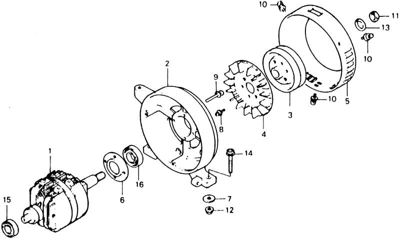 ROTOR@GENERATOR PULLEY   @FAN COVER