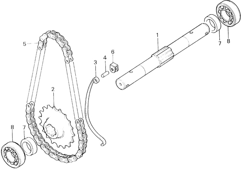 WHEEL SHAFT@FINAL CHAIN