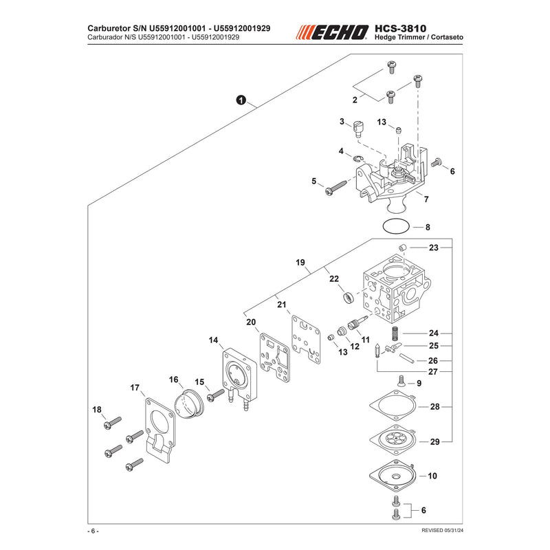 Carburetor S N U55912001001 U55912001929