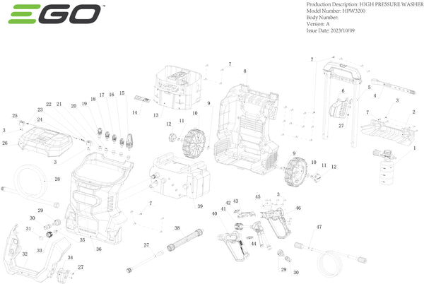 HPW3200 PARTS DIAGRAM