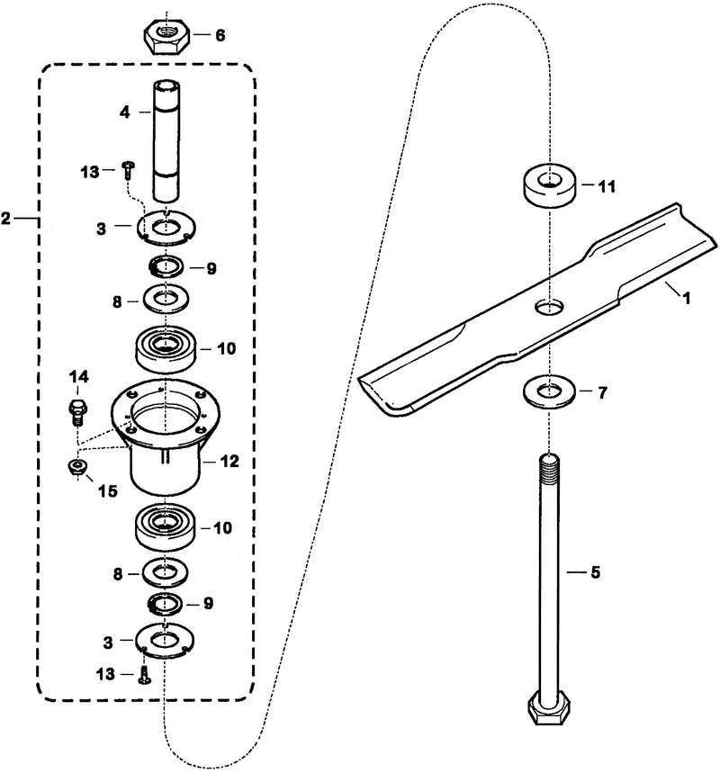 BLADE SPINDLE (FOR 36"   FROM 1000878) (FOR 48"   FROM 1001266)