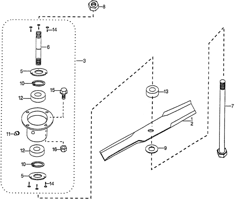 BLADE SPINDLE (FOR 36" TO 1000877) (FOR 48" TO    1001265)
