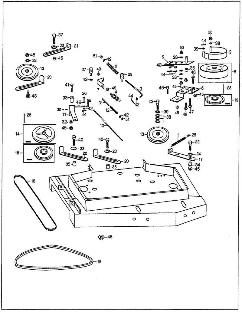 36"     MOWER DECK DRIVE         (1000678-)