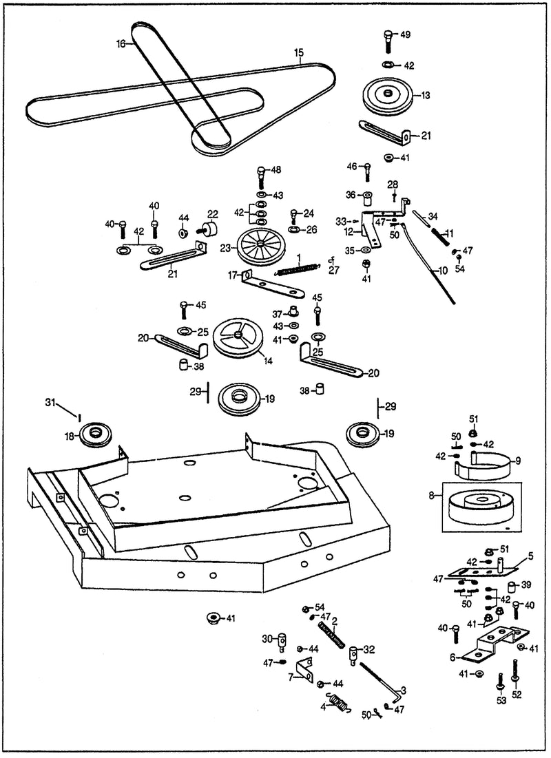 48"     MOWER DECK DRIVE         (1000966-)