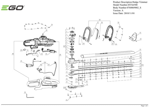 HTX6500 PARTS DIAGRAM