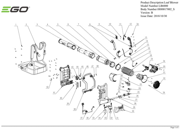 LB6000 (VERSION B) PARTS DIAGRAM