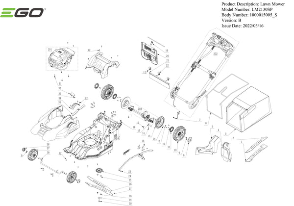 LM2130SP (VERSION B) PARTS DIAGRAM