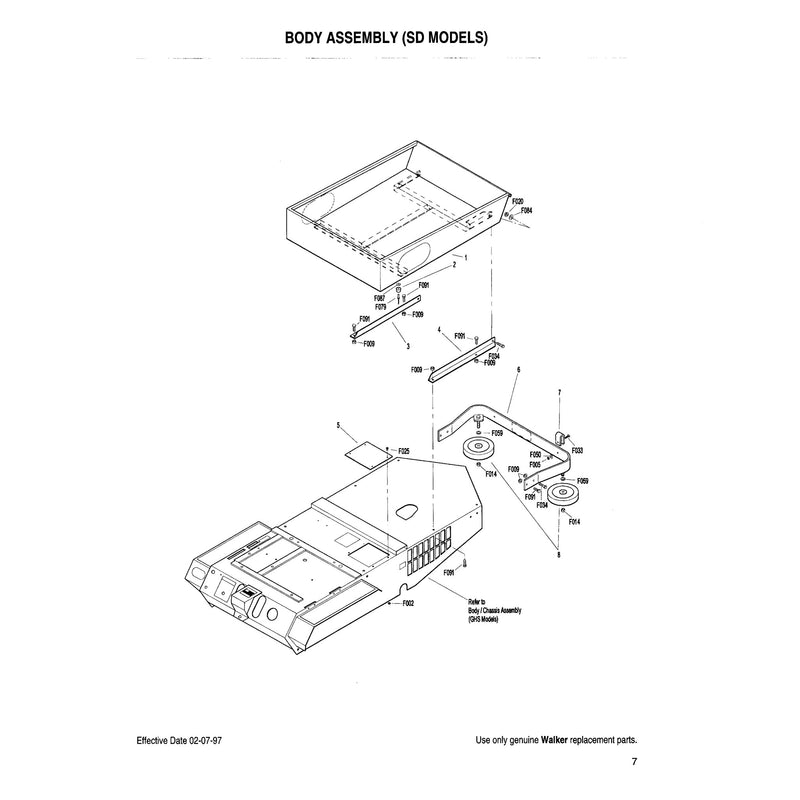BODY ASSEMBLY SD MODELS
