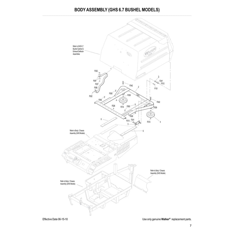BODY ASSEMBLY GHS 6.7 BUSHEL MODELS