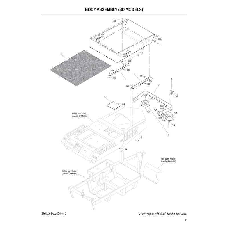 BODY ASSEMBLY SD MODELS