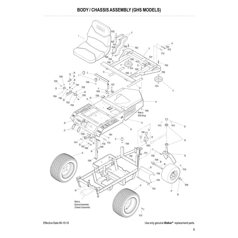 BODY CHASSIS ASSEMBLY GHS MODELS