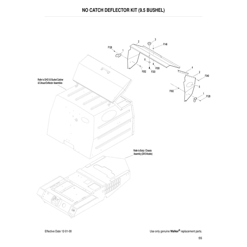 NO CATCH DEFLECTOR KIT 9.5 BUSHEL