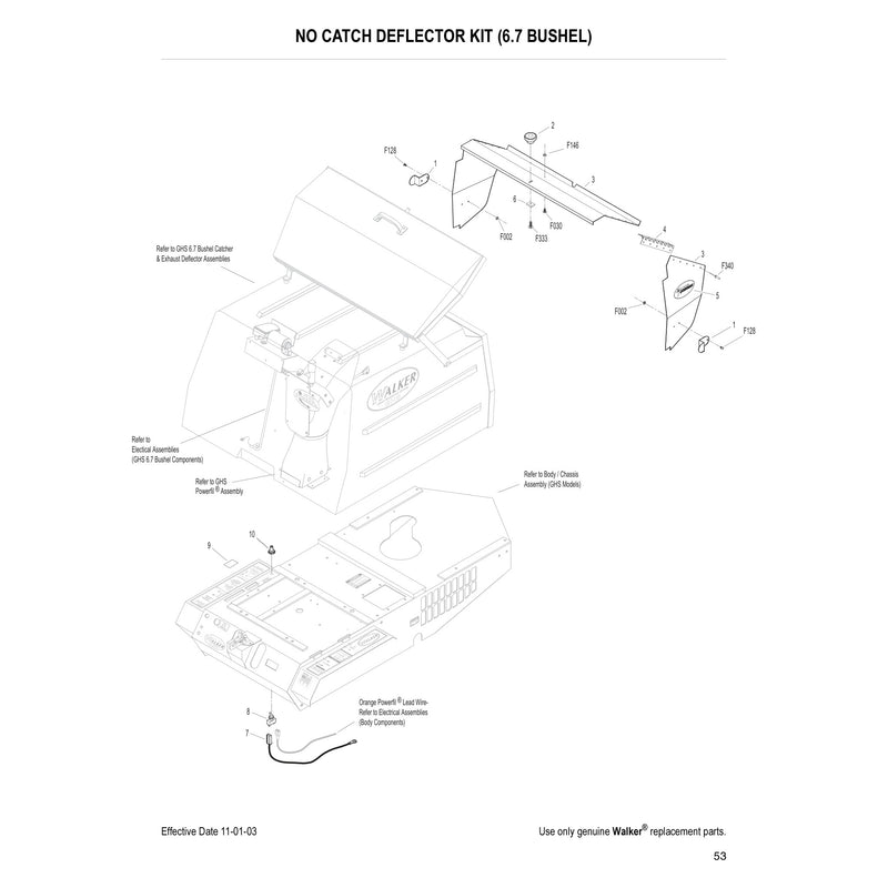 NO CATCH DEFLECTOR KIT 6.7 BUSHEL