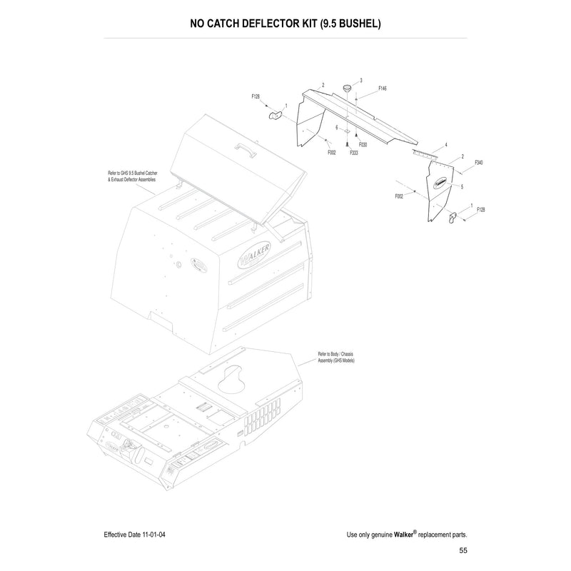 NO CATCH DEFLECTOR KIT 9.5 BUSHEL