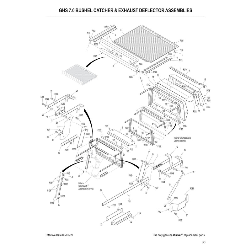 GHS 7.0 Bushel Catcher Exhaust Deflector Assemblies
