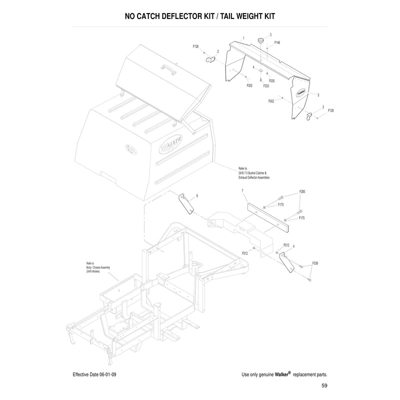 NO CATCH DEFLECTOR KIT TAIL WEIGHT KIT