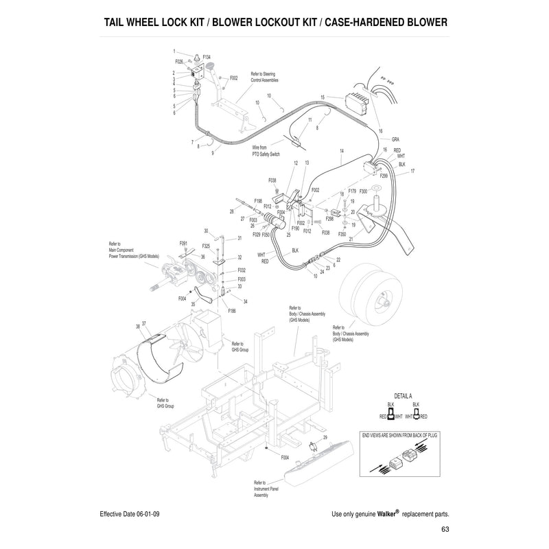 TAIL WHEEL LOCK KIT BLOWER LOCKOUT KIT CASE HARDENED BLOWER