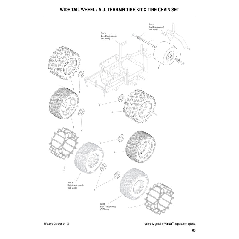 WIDE TAIL WHEEL ALL TERRAIN TIRE KIT TIRE CHAIN SET
