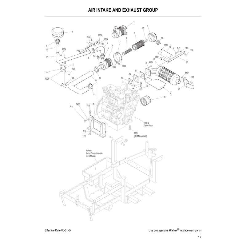 AIR INTAKE AND EXHAUST GROUP