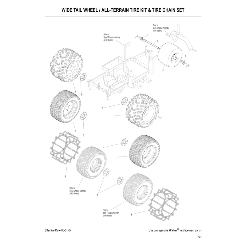 WIDE TAIL WHEEL ALL TERRAIN TIRE KIT TIRE CHAIN SET