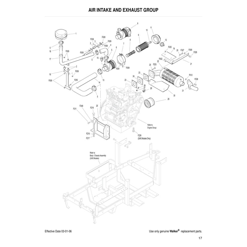 AIR INTAKE AND EXHAUST GROUP