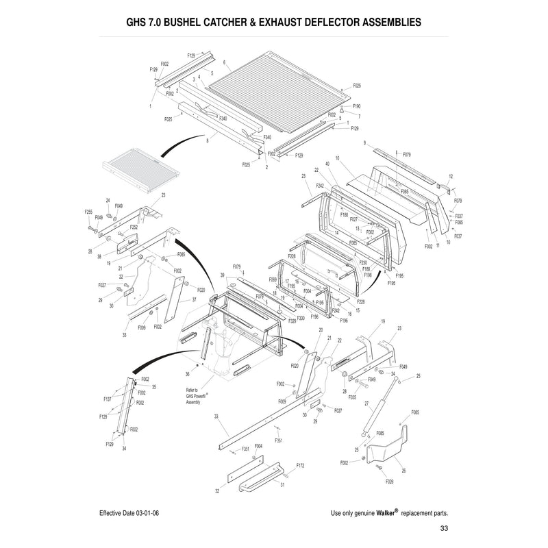 GHS 7.0 BUSHEL CATCHER EXHAUST DEFLECTOR ASSEMBLIES