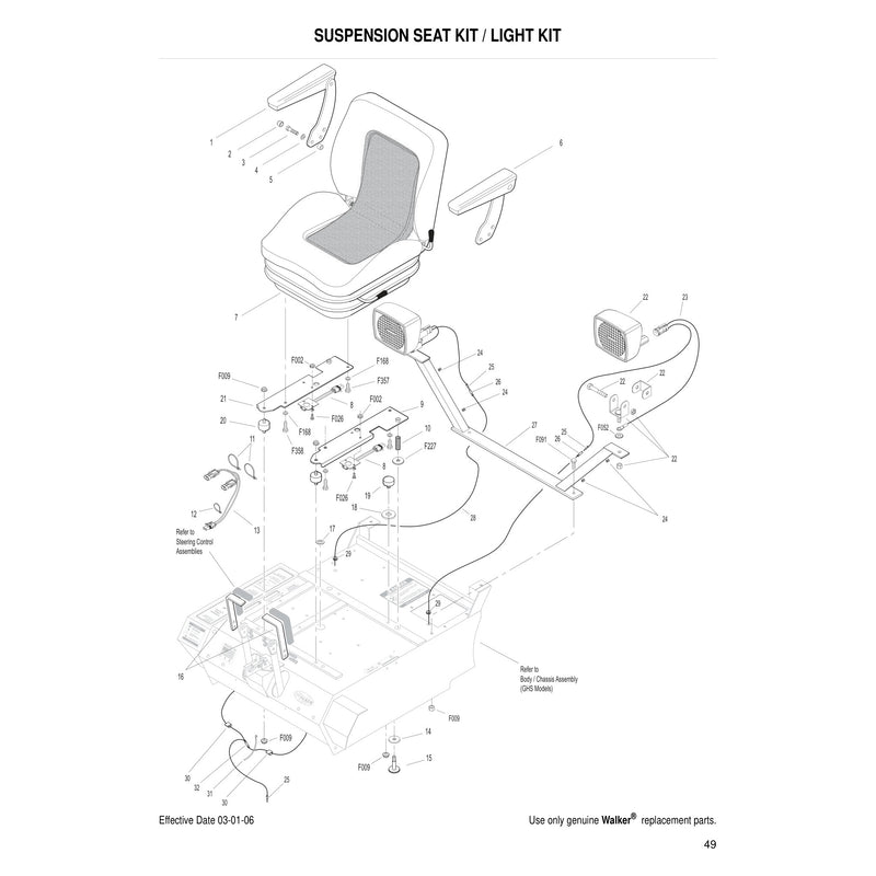 SUSPENSION SEAT KIT LIGHT KIT