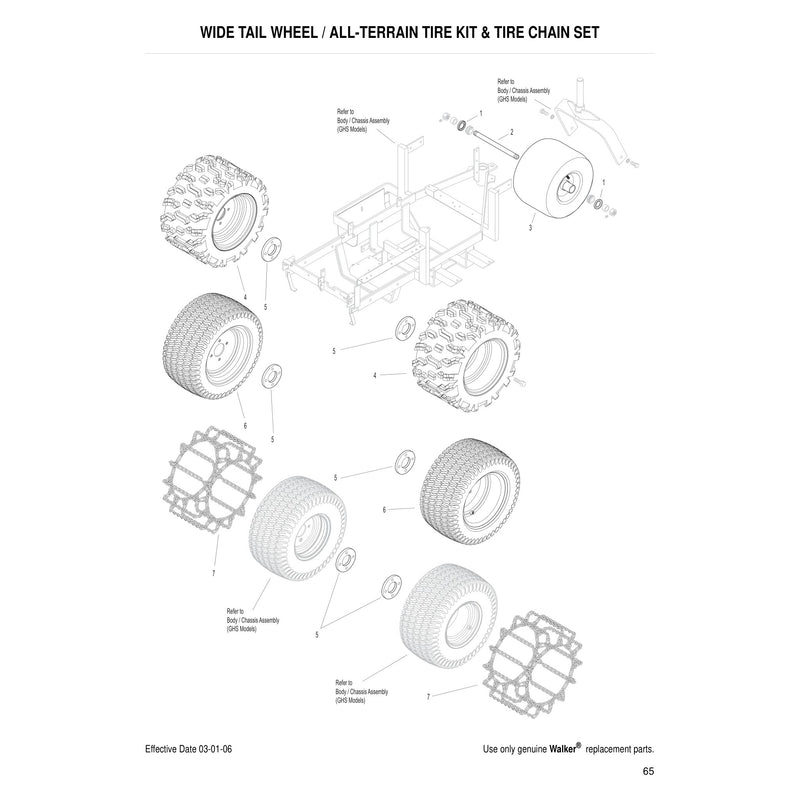 WIDE TAIL WHEEL ALL TERRAIN TIRE KIT TIRE CHAIN SET