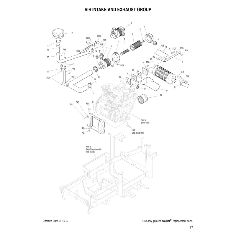 AIR INTAKE AND EXHAUST GROUP