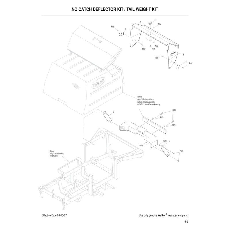 NO CATCH DEFLECTOR KIT TAIL WEIGHT KIT