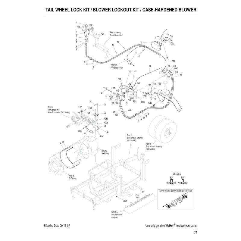 TAIL WHEEL LOCK KIT BLOWER LOCKOUT KIT CASE HARDENED BLOWER