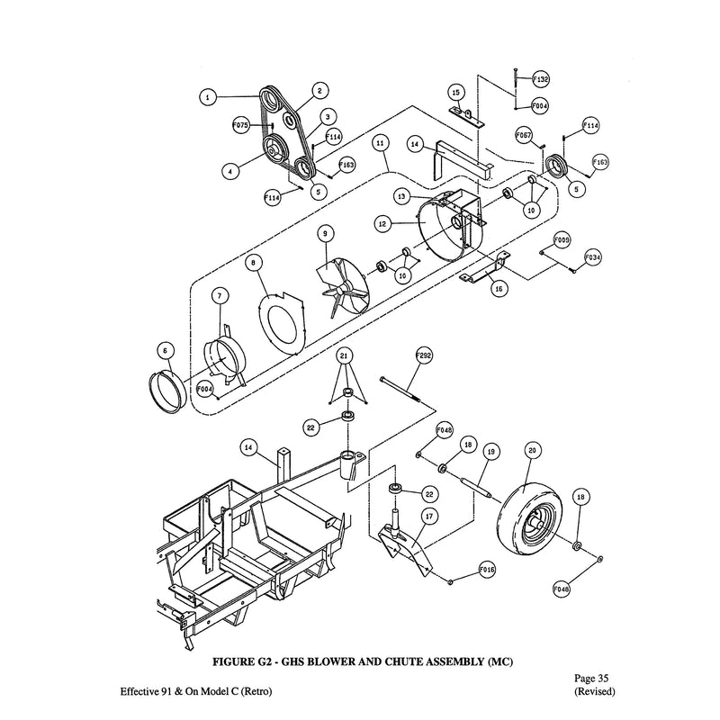 GHS BLOWER AND CHUTE ASSEMBLY MC