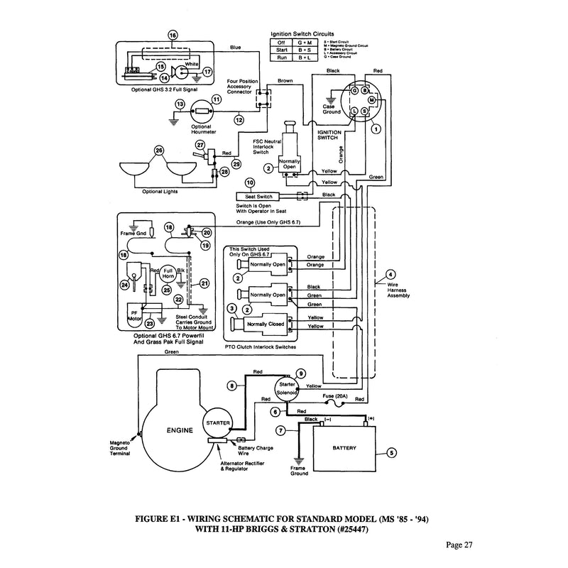 WIRING SCHEMATIC FOR STANDARD MODEL