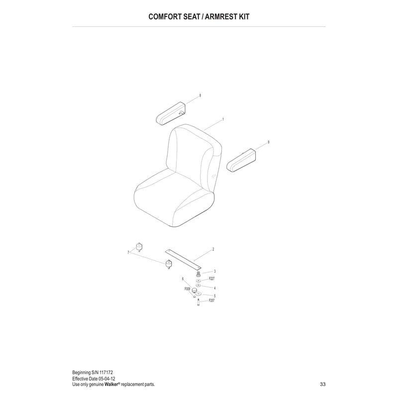 COMFORT SEAT ARMREST KIT