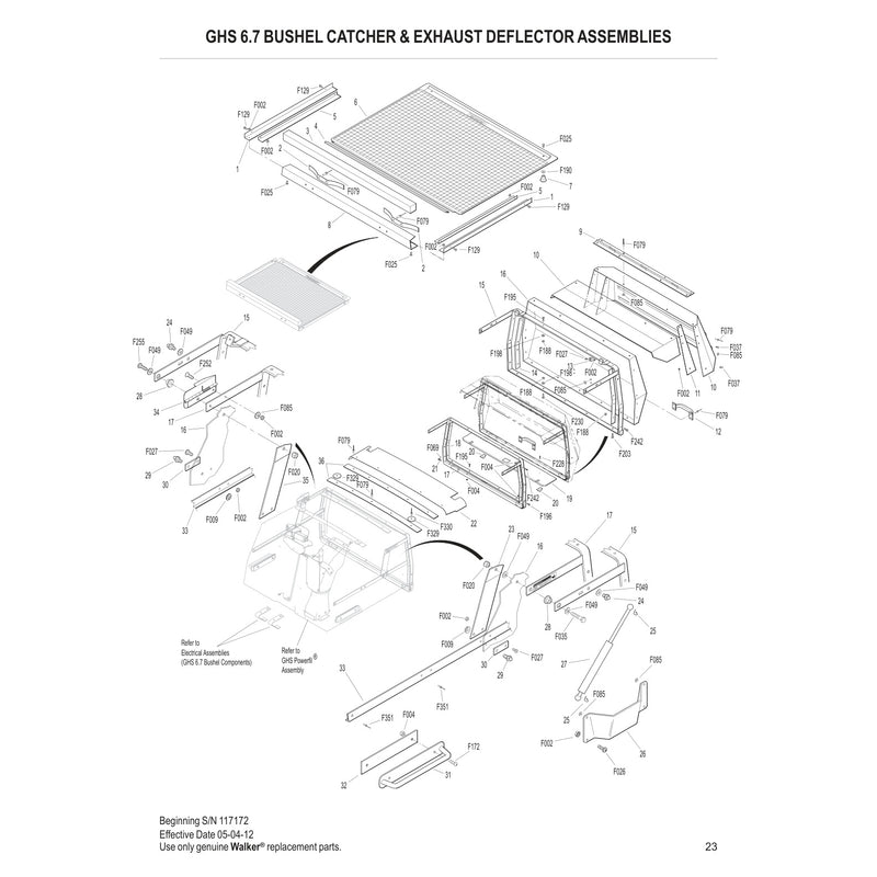 GHS 6.7 BUSHEL CATCHER EXHAUST DEFLECTOR ASSEMBLIES