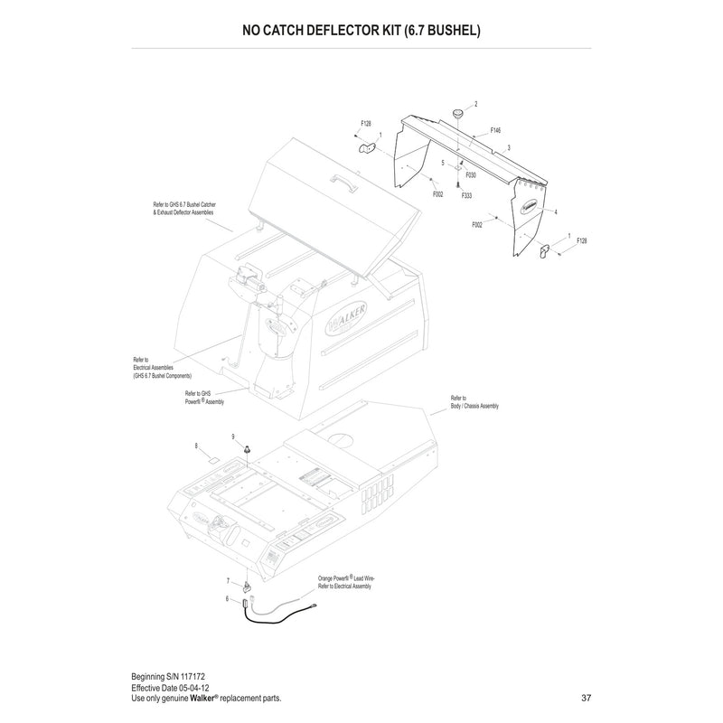 NO CATCH DEFLECTOR KIT 6.7 BUSHEL
