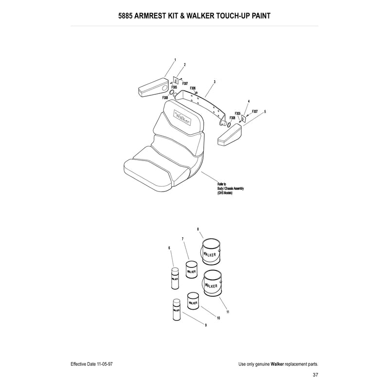 5885 ARMREST KIT AND WALKER TOUCH UP PAINT