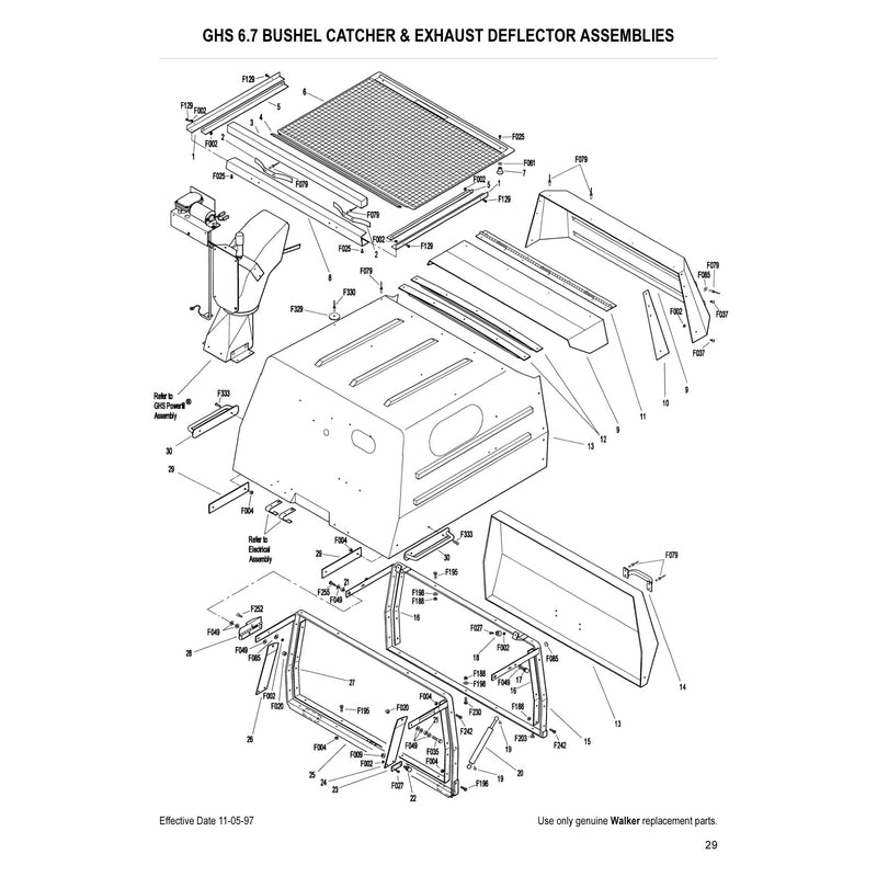 GHS 6.7 BUSHEL CATCHER AND EXHAUST DEFLECTOR ASSEMBLIES