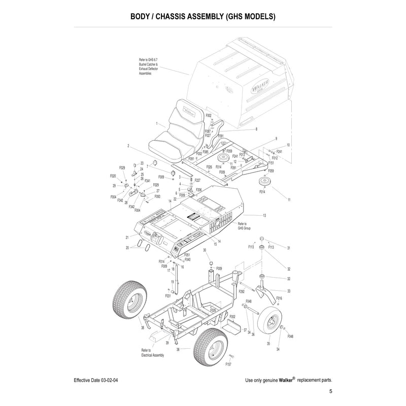 BODY CHASSIS ASSEMBLY GHS MODELS
