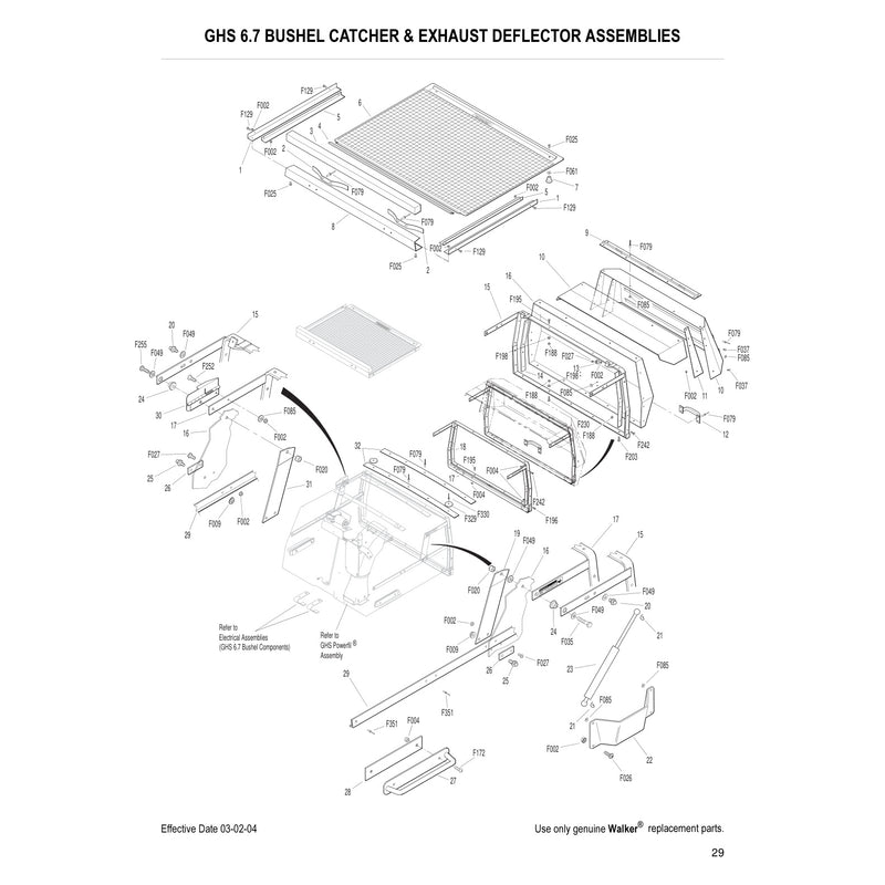 GHS 6.7 BUSHEL CATCHER AND EXHAUST DEFLECTOR ASSEMBLIES
