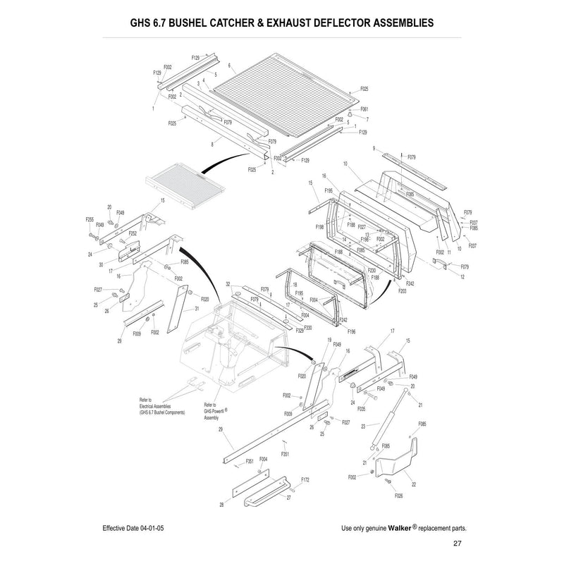 GHS 6.7 BUSHEL CATCHER AND EXHAUST DEFLECTOR ASSEMBLIES