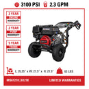 Simpson MegaShot 3100 PSI 2.3 GPM CRX 210 Gas Pressure Washer (MS61218S)