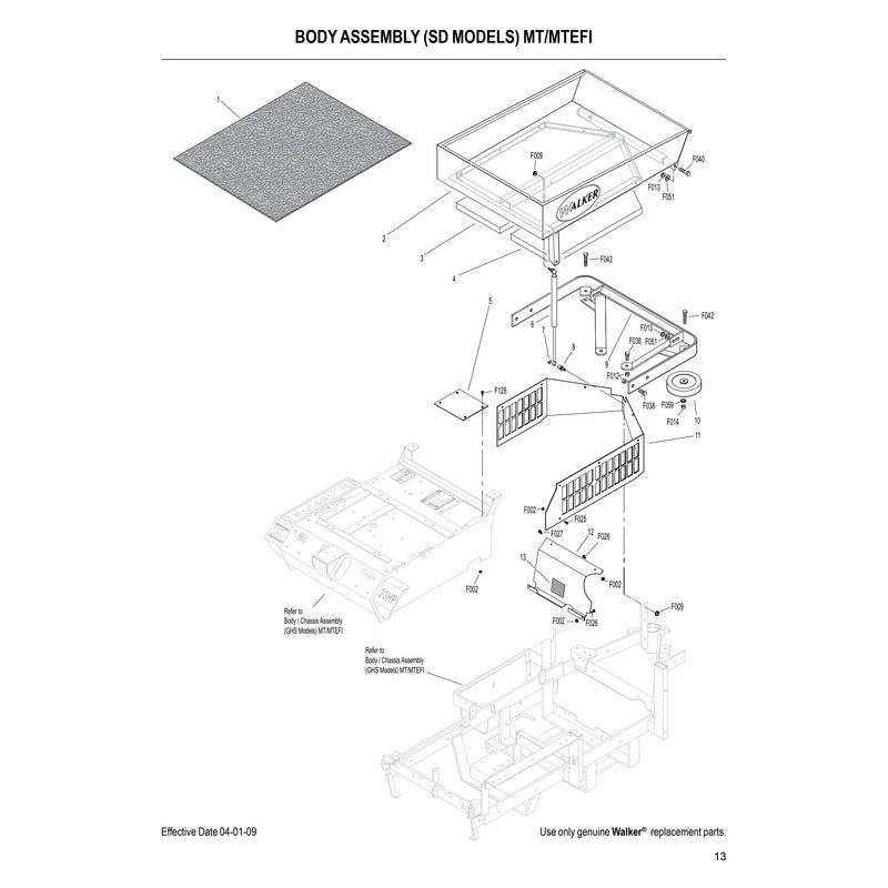 BODY ASSEMBLY SD MODELS MT MTEFI